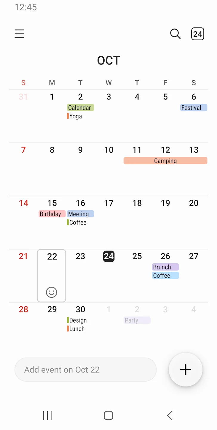 Samsung Calendar 2