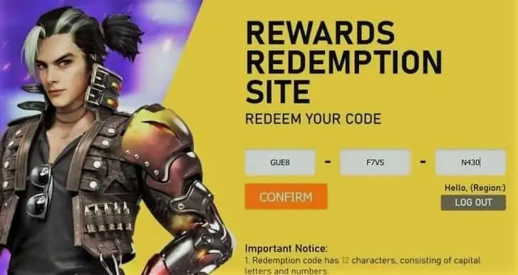 Free Fire redeem codes